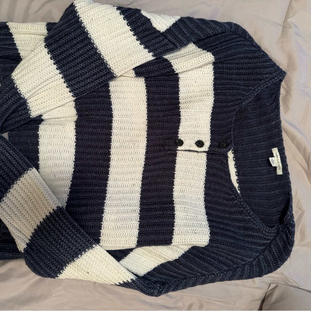 Striped Navy and White Sweater